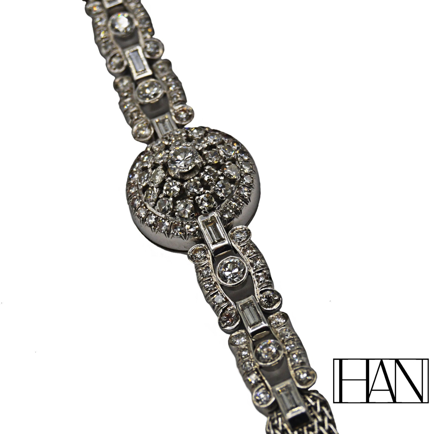 Exquisite Vintage Platinum and Diamond Bracelet – A Unique Transformation