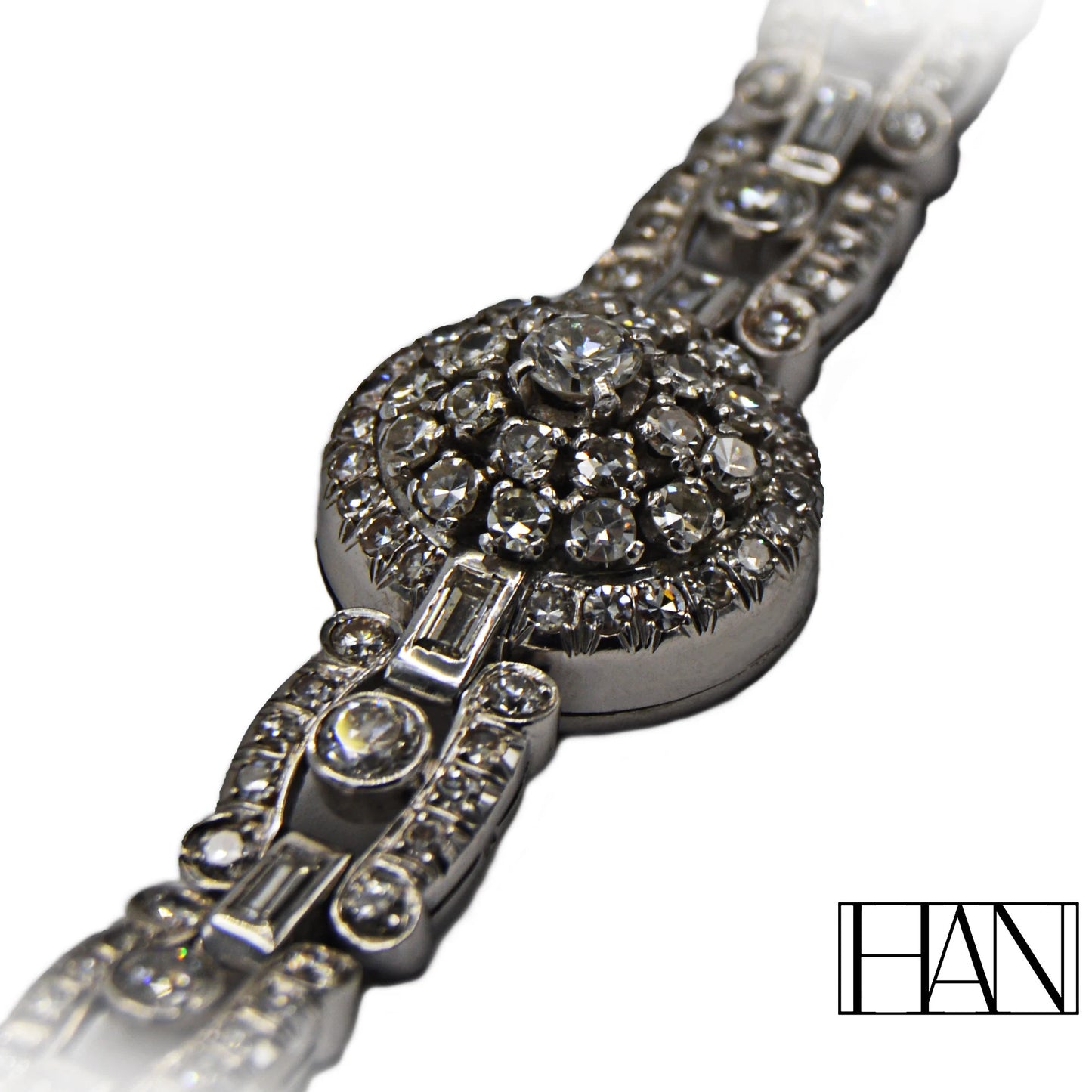 Exquisite Vintage Platinum and Diamond Bracelet – A Unique Transformation